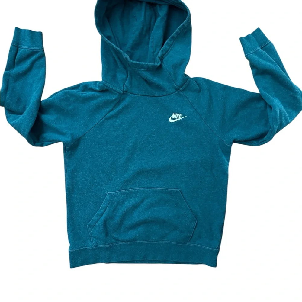 Nike Women’s Size XS Cowl Neck‎ Green Hoodie Logo Swoosh Sportswear Casual